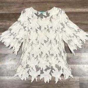 Floral Lace mid Sleeve top